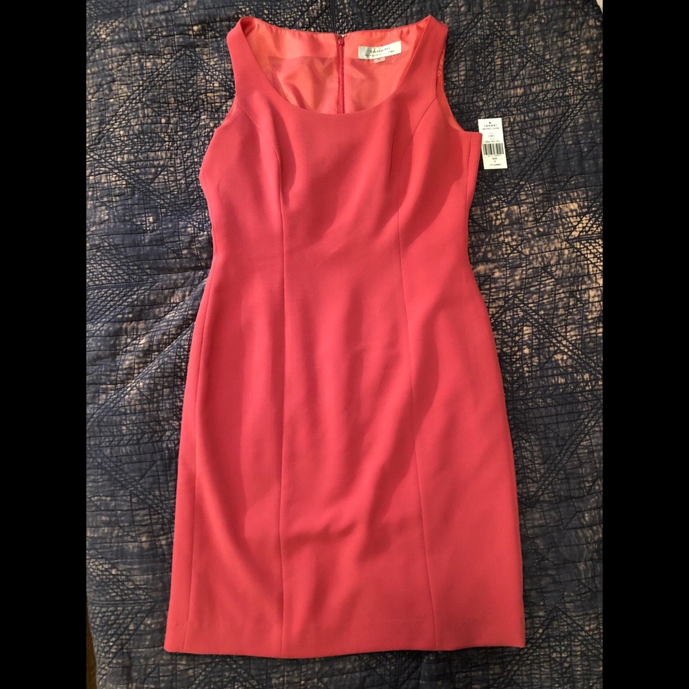 Tahari Arthur S. Levine Coral Sheath Dress